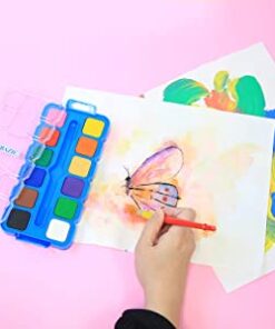 Alternative view of BAZIC Watercolor w/Brush & Mixing Palette, 12 Color Non-Toxic Paint Set