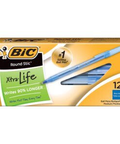 BIC Round Stic Ballpoint Pens - Blue - Med